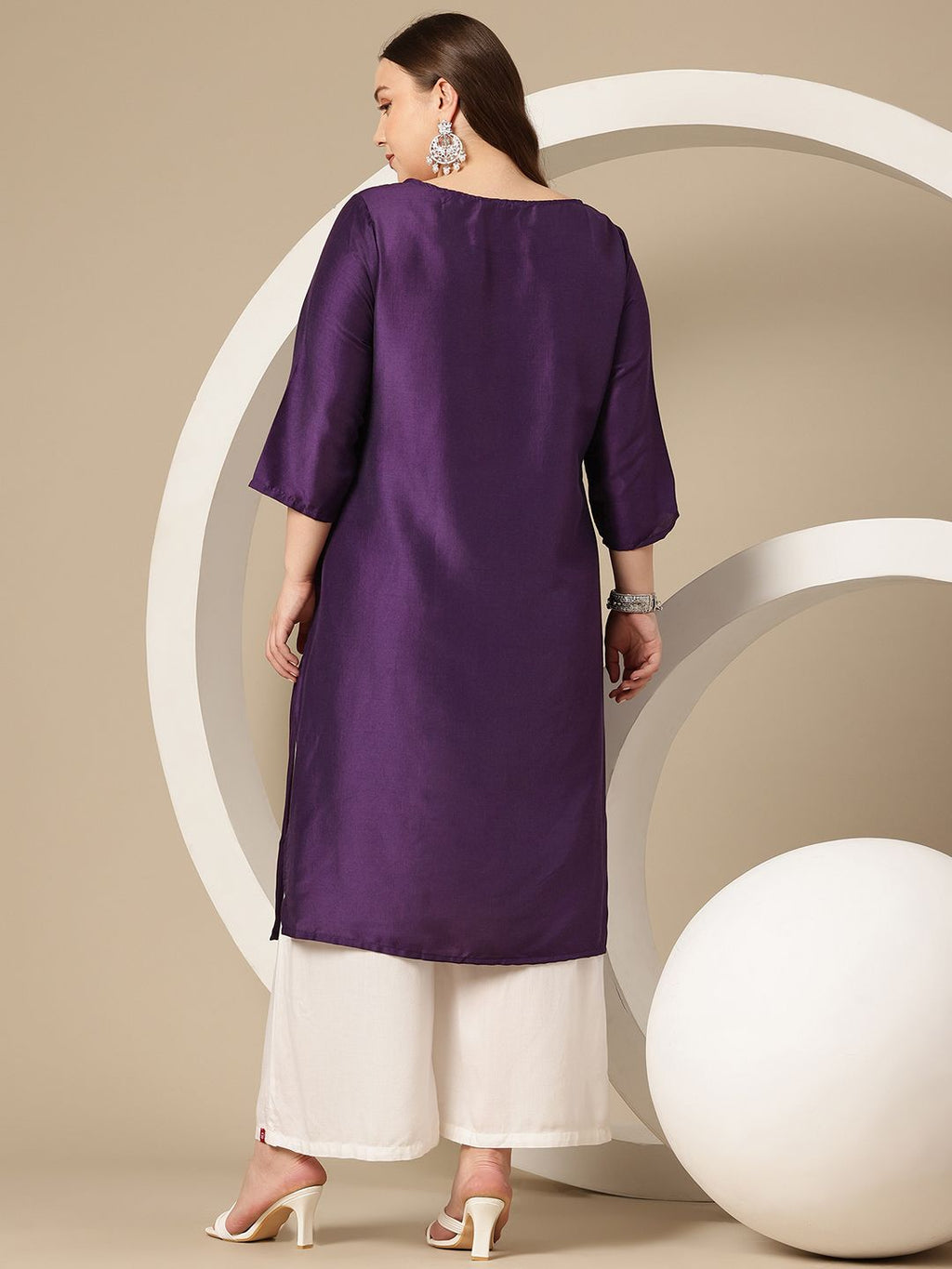 Sztori Plus Size Geometric Print Kurta