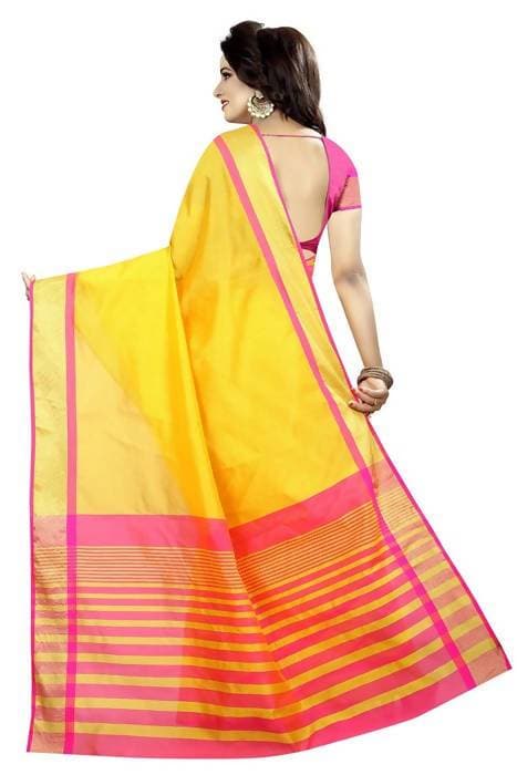 Vamika Yellow Cotton Silk Weaving Saree (MASTANI WAEVING SAREE)