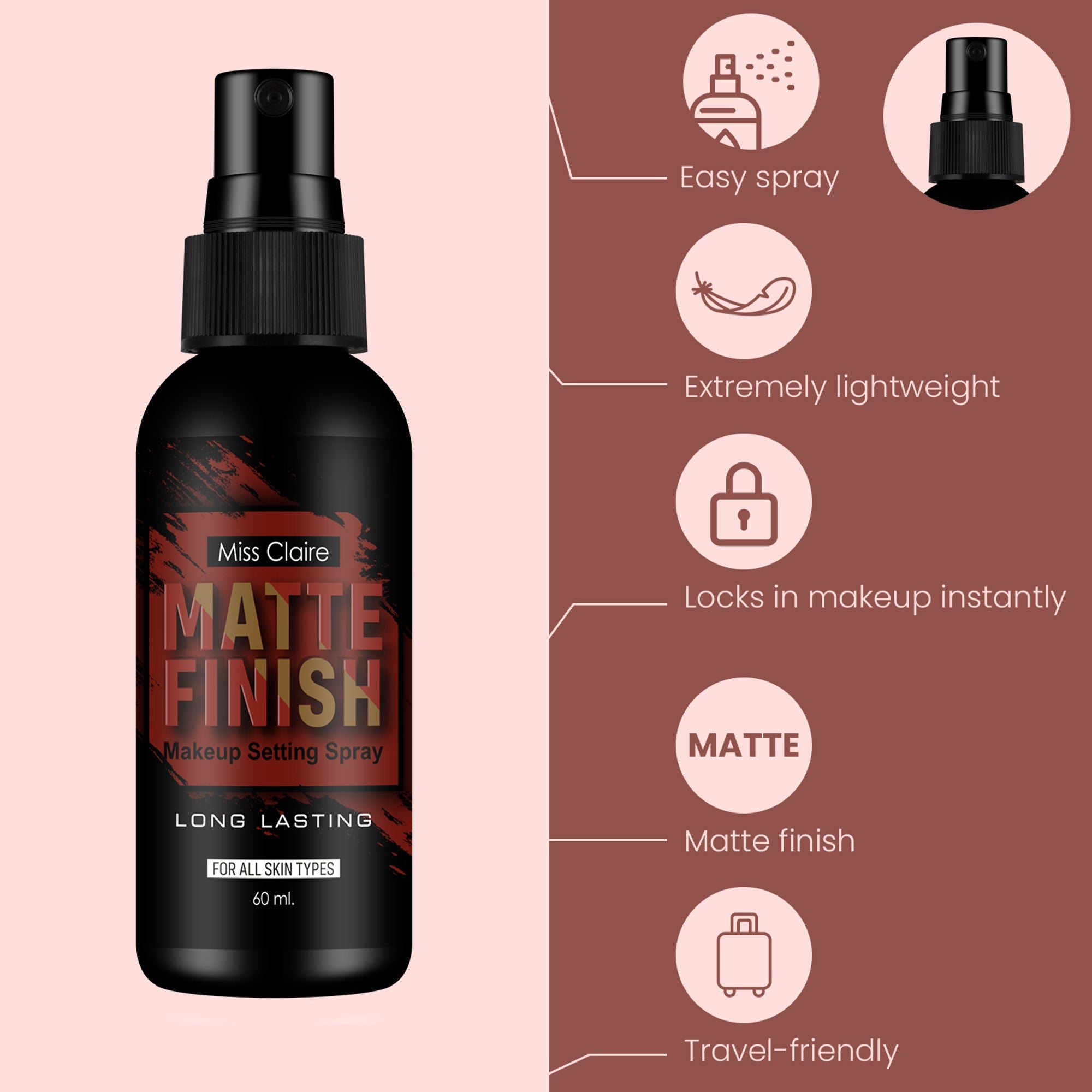 Miss Claire Fixing Spray For Makeup Matte Finish