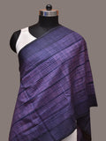 Dark Blue and Pink Shibori Silk Handloom Stole with Checks Design - Global Threads