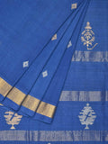 Dark Blue Uppada Cotton Handloom Saree with Assorted Buta Pallu Design - Global Threads
