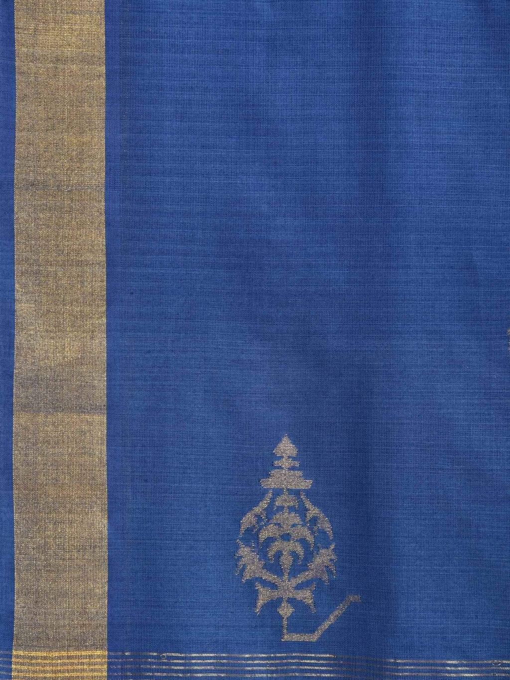 Dark Blue Uppada Cotton Handloom Saree with Assorted Buta Pallu Design - Global Threads