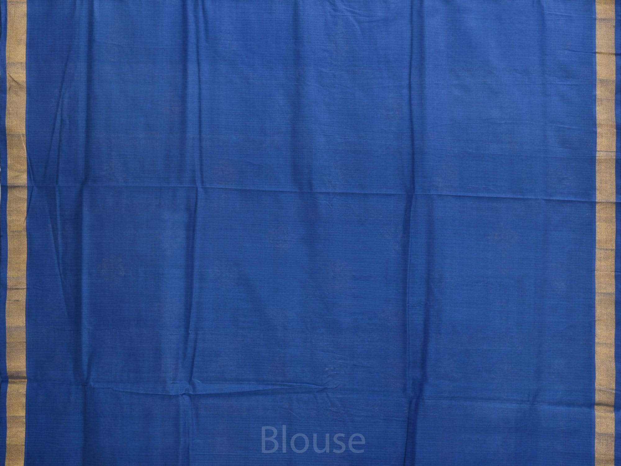 Dark Blue Uppada Cotton Handloom Saree with Assorted Buta Pallu Design - Global Threads