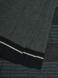 Dark Green ilkal Cotton Handloom Saree with Checks Design No Blouse - Global Threads