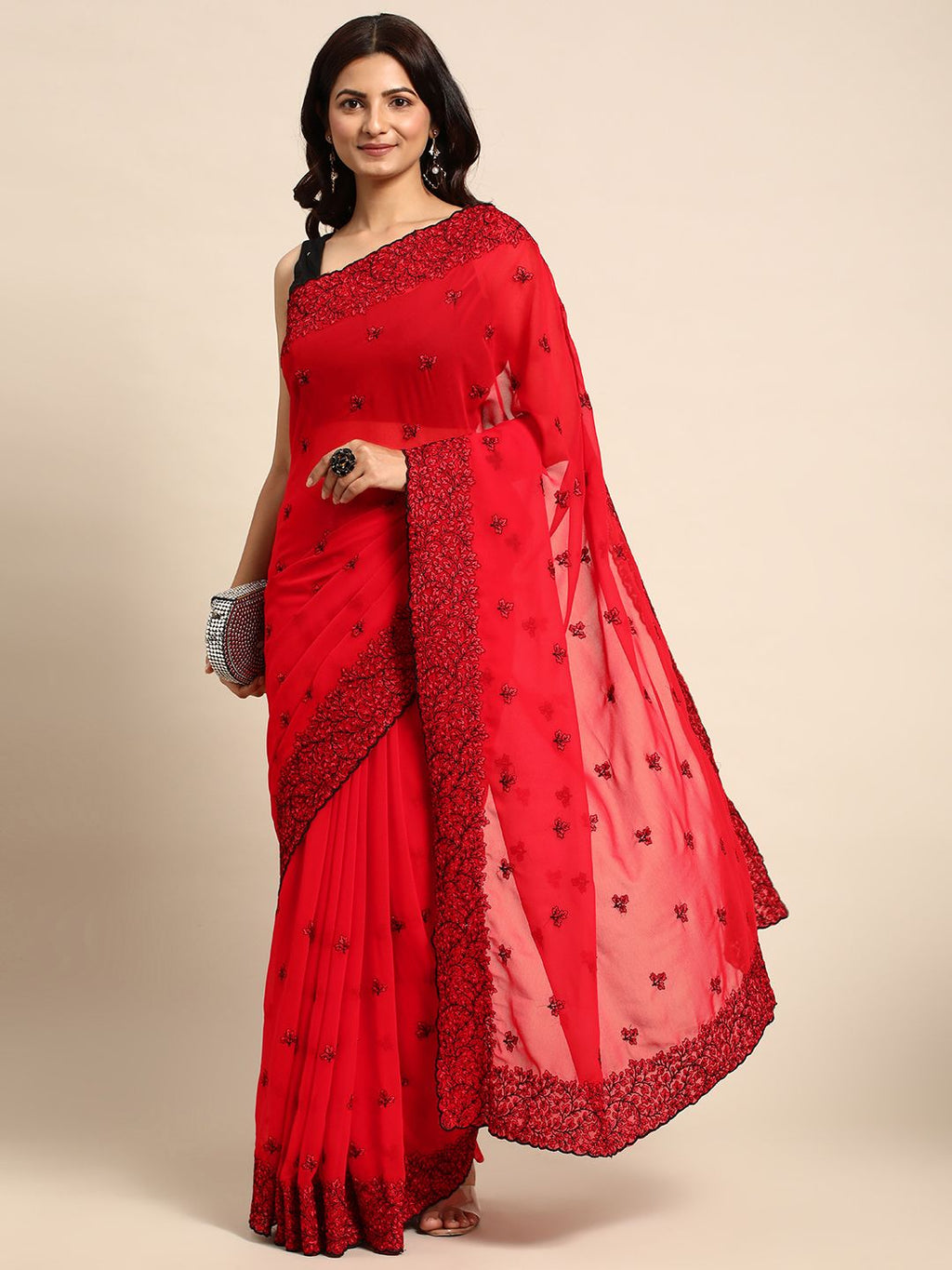 kasee Floral Pure Chiffon Saree