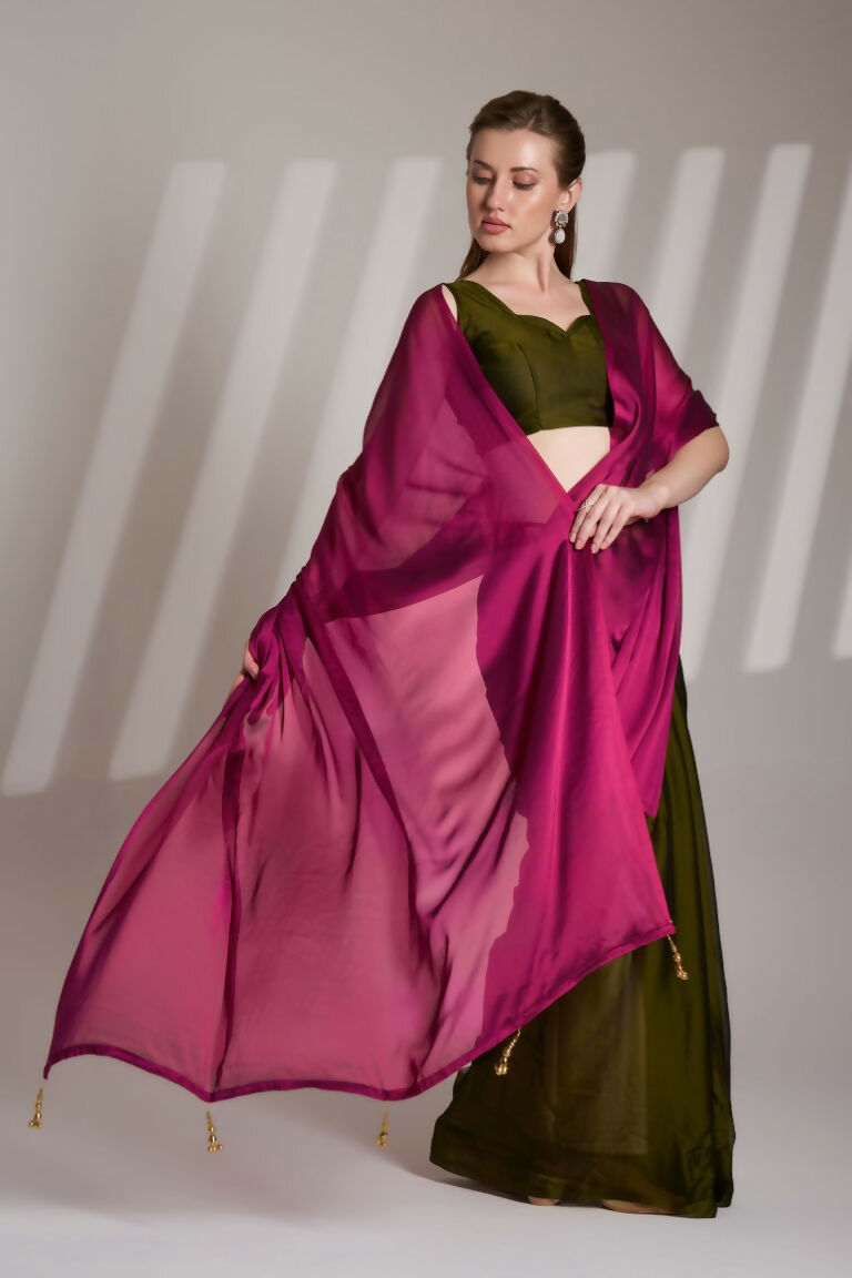 Pink Satin Rangoli Solid Fancy Designer Saree - Nafisa