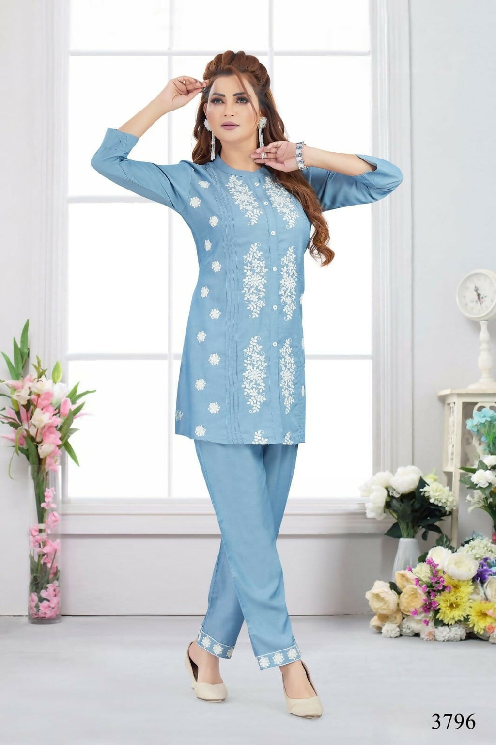 Joban Fashion Heavy Muslin Denim Color Kurta Set