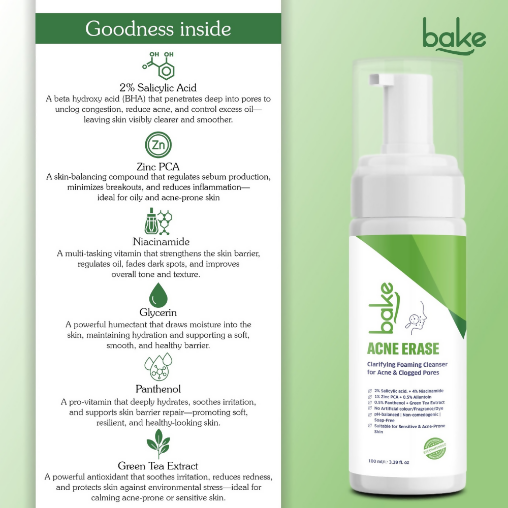 Bake Acne Erase Foaming Face Wash