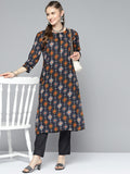 HERE&NOW Women Ethnic Motifs Printed Kurta with Trousers