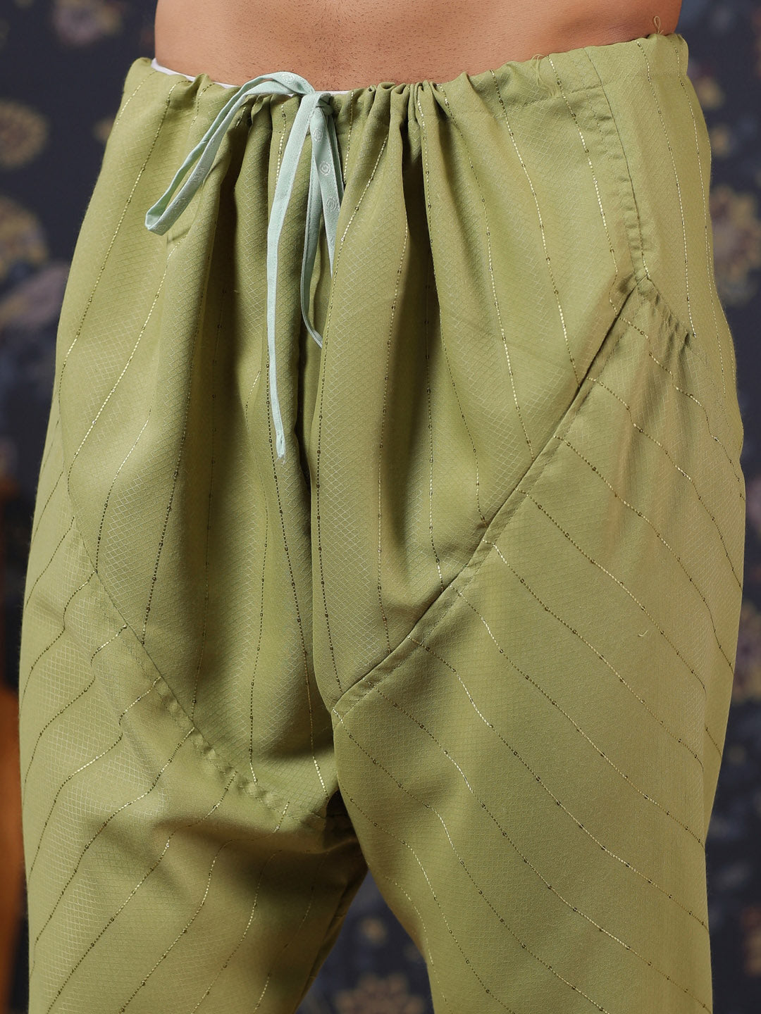 House of Pataudi Straight Kurta With Pyjamas & Embroidered Sequin Work Nehru Jacket
