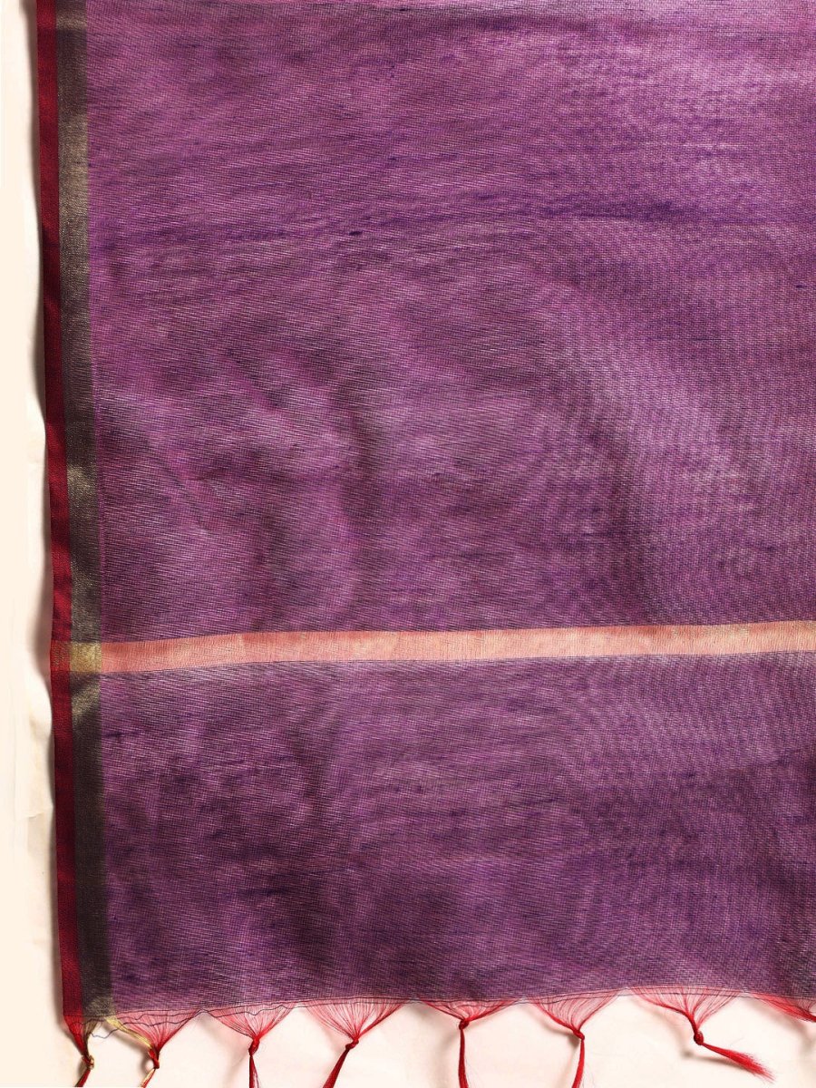 All About You Women Purple Zari Embroidered Regular Kurta with Trousers & Dupatta