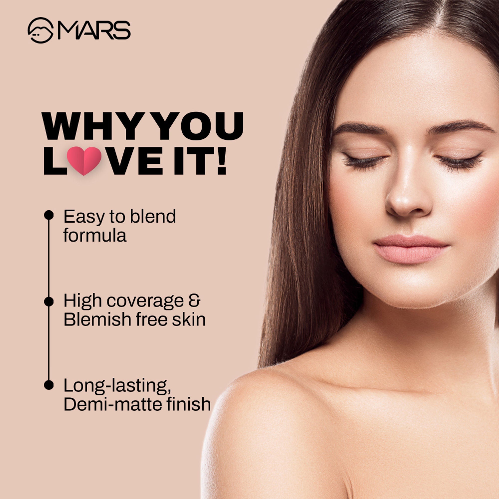 MARS Cosmetics SPF50 PA++++ High Coverage Liquid Foundation - 5