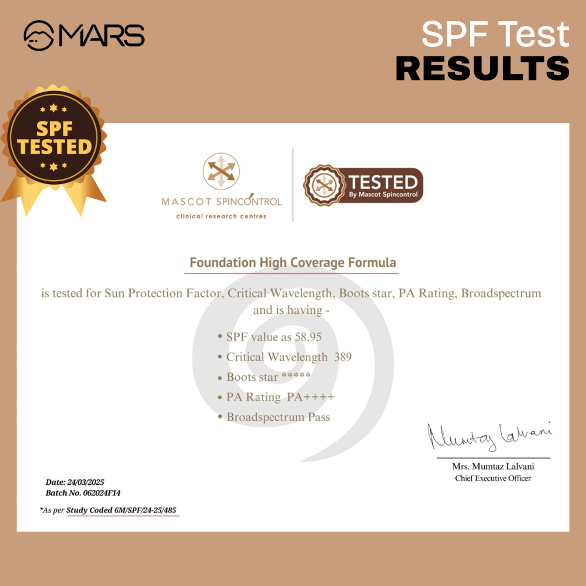 MARS Cosmetics SPF50 PA++++ High Coverage Liquid Foundation - 6