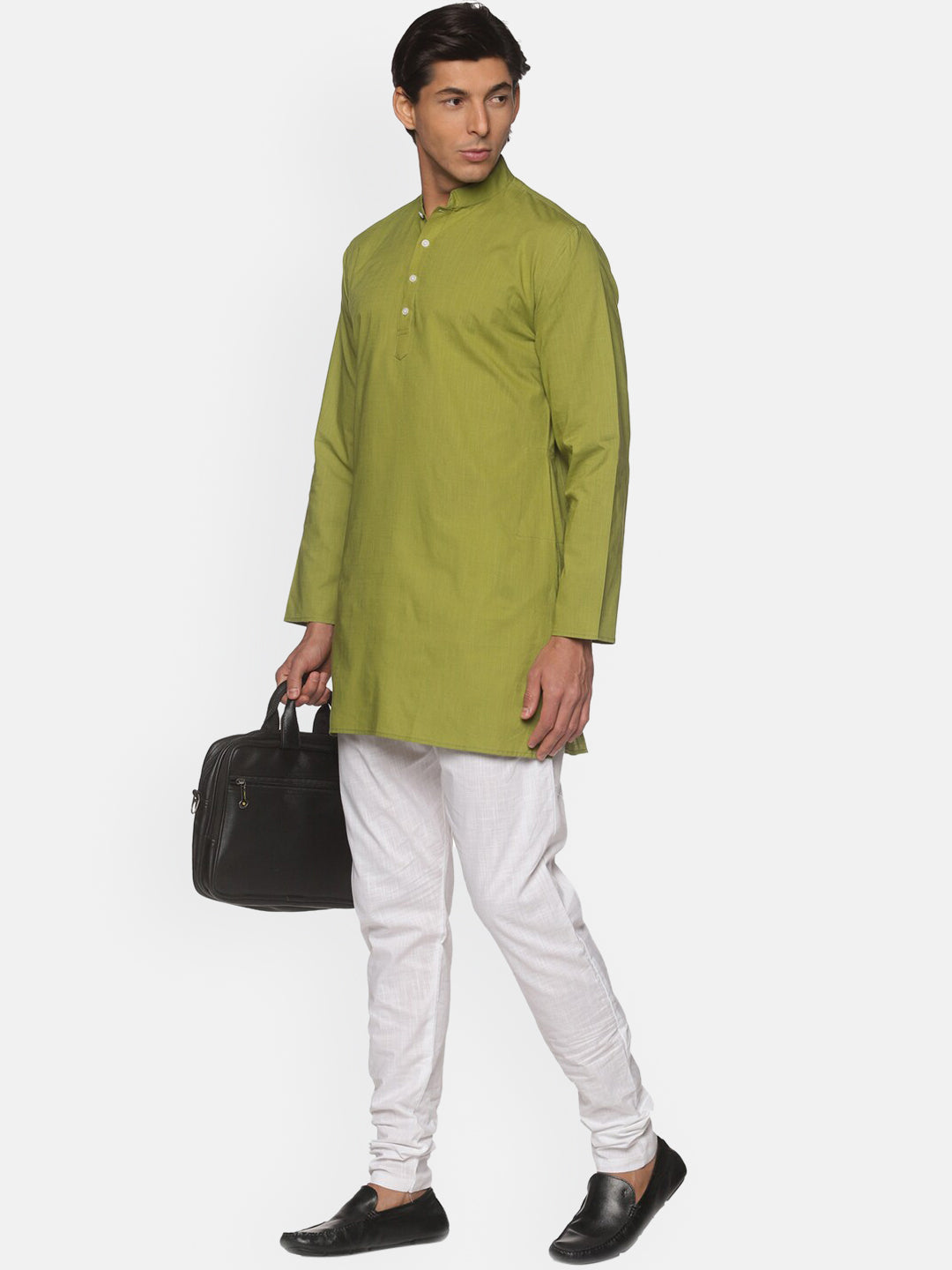 Sethukrishna Green Pure Cotton Kurta with Pyjamas For Men
