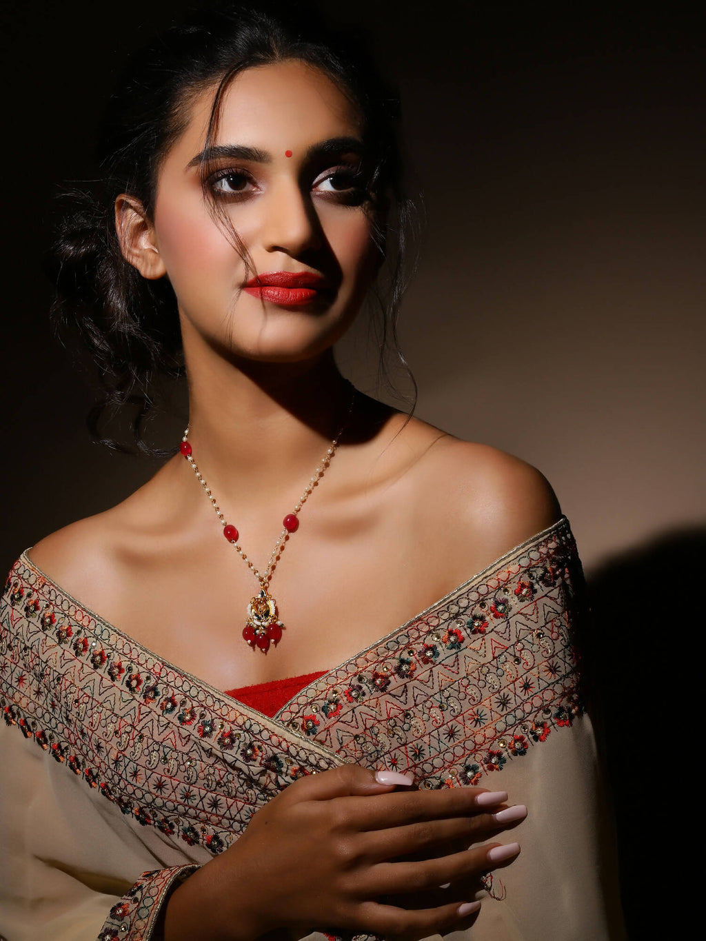 Women's Gold-Polished Necklace - Ruby Raang