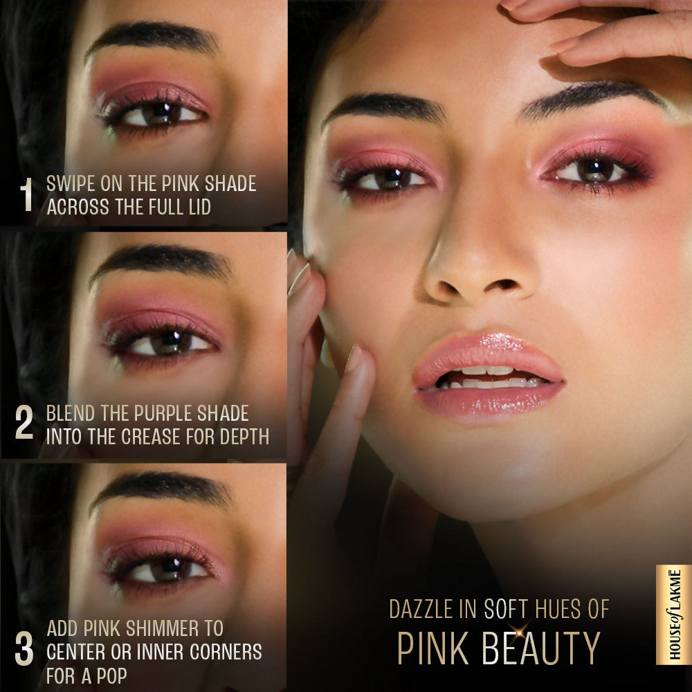 Lakme 9 To 5 Eyeconic Cream Powder Eyeshadow Stack - Pink Beauty