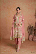 Festive Wear Ethnic Peach Chinon Stitched Suit With Dupatta - Zeeya
