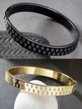 NVR Men's Set of 2 Gold & Black Rhodium-Plated Stainless Steel Kada Bracelet