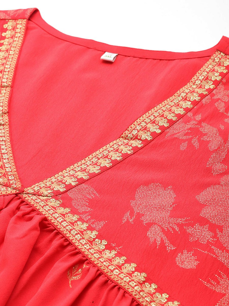 Ahalyaa Women's Traditional Wear Co-ords - Red