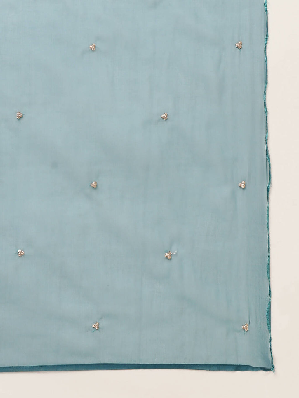 Teal Chinon Silk Embroidered Straight Kurta with Trouser & Dupatta - Salimar