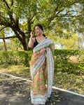 Vamsee Green Organza Saree