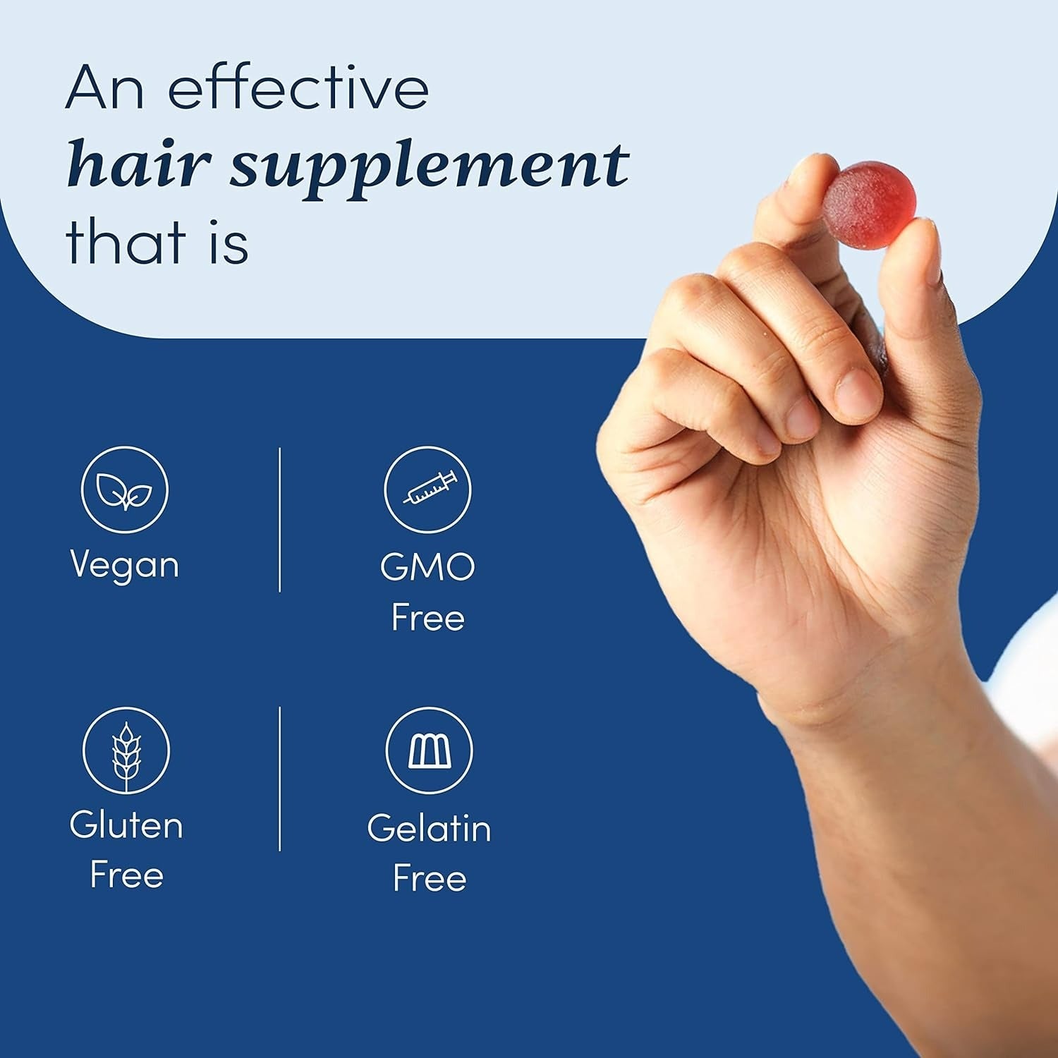 Man Matters Biotin Nourish Hair Gummies With Multivitamins (Sugar Free) - Strawberry Flavor With Zinc & Multivitamins
