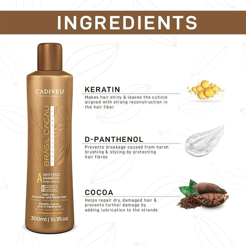 Cadiveu Brasil Cacau Anti Frizz Shampoo-Sulfate Free