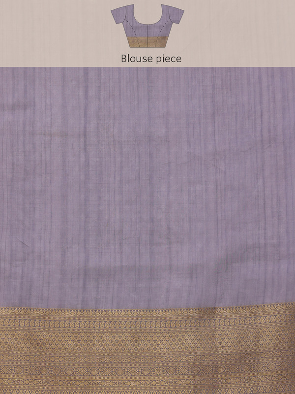 Lavender Kota Doria Embroidered Floral Saree with Unstitched Blouse - Hiral Fashion