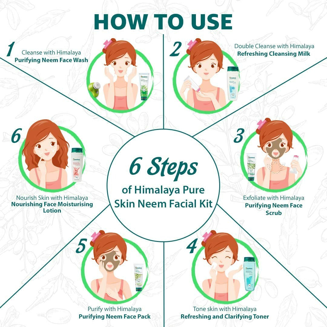 Himalaya Pure Skin Neem Facial Kit with Face Massager