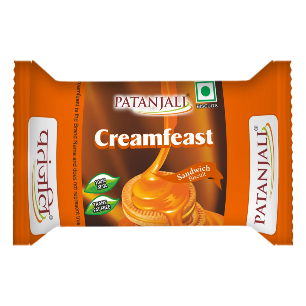 Patanjali Cream Feast Orange Biscuits (Pack of 10)
