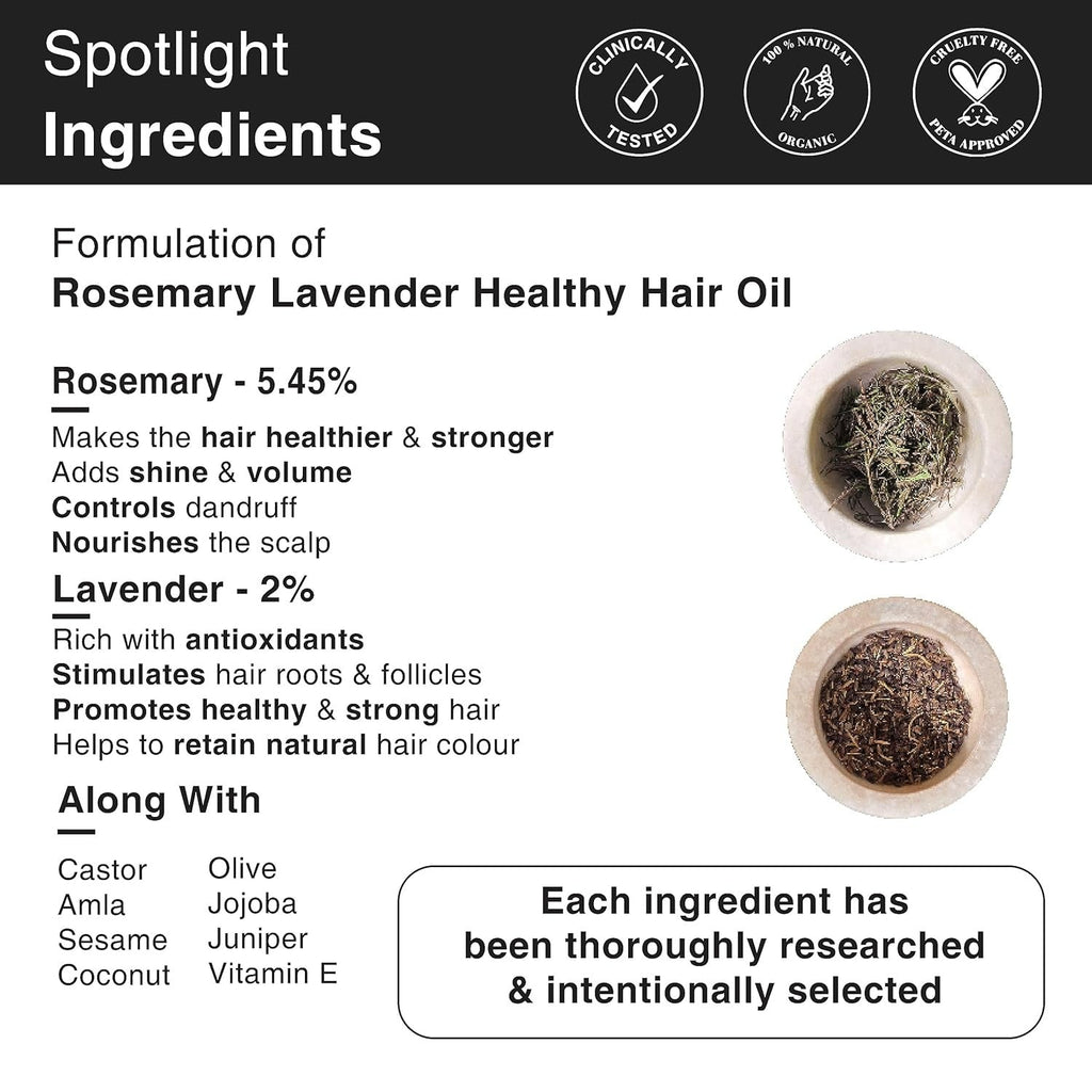 Soulflower Pure & Natural Rosemary Lavender Healthy Hair Oil