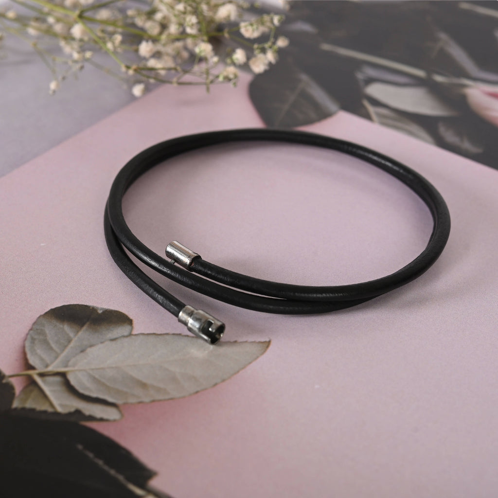 NVR Men Black Wraparound Bracelet