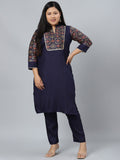 Sztori Ethnic Motifs Printed Straight Kurta with Pant