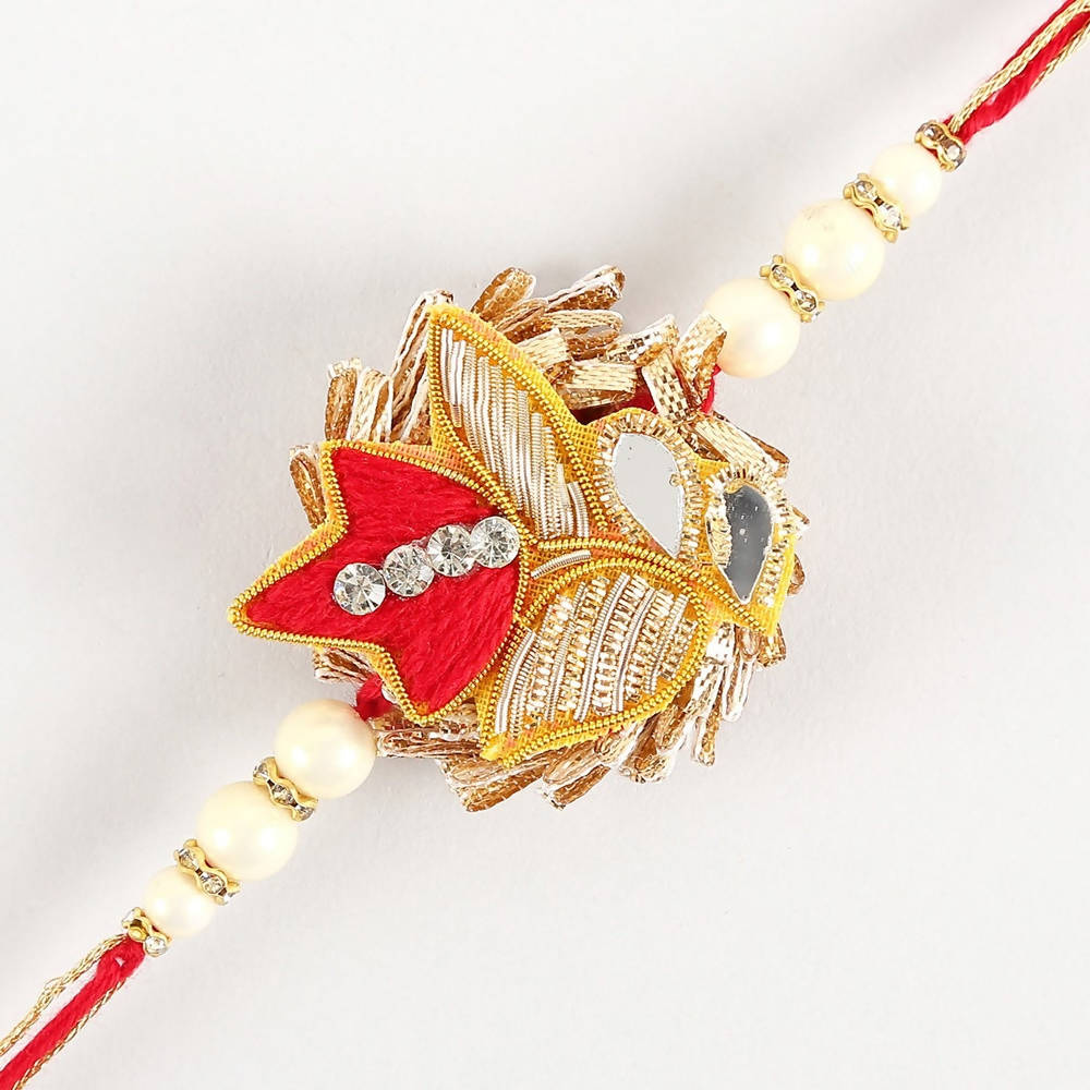 Exclusive Zardosi Rakhi & Almonds Jar