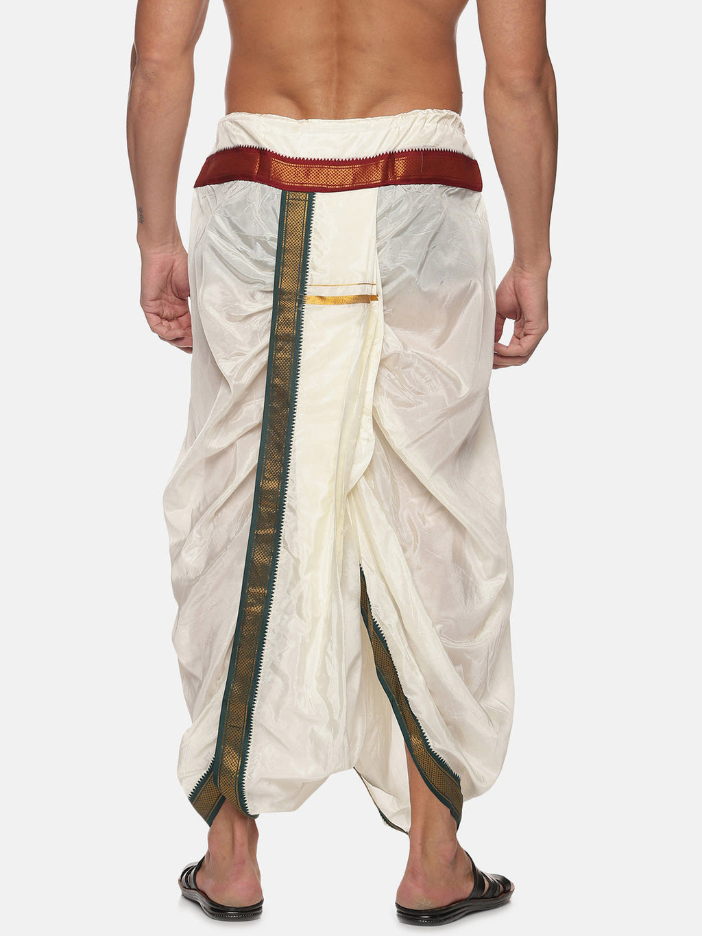 Sethukrishna Men Cream Solid Dhoti Pant