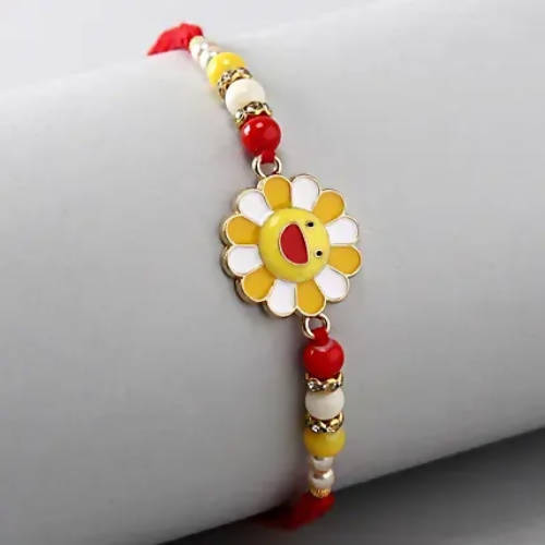 Ferns N Petals Sunflower Kids Rakhi & Almonds Jar