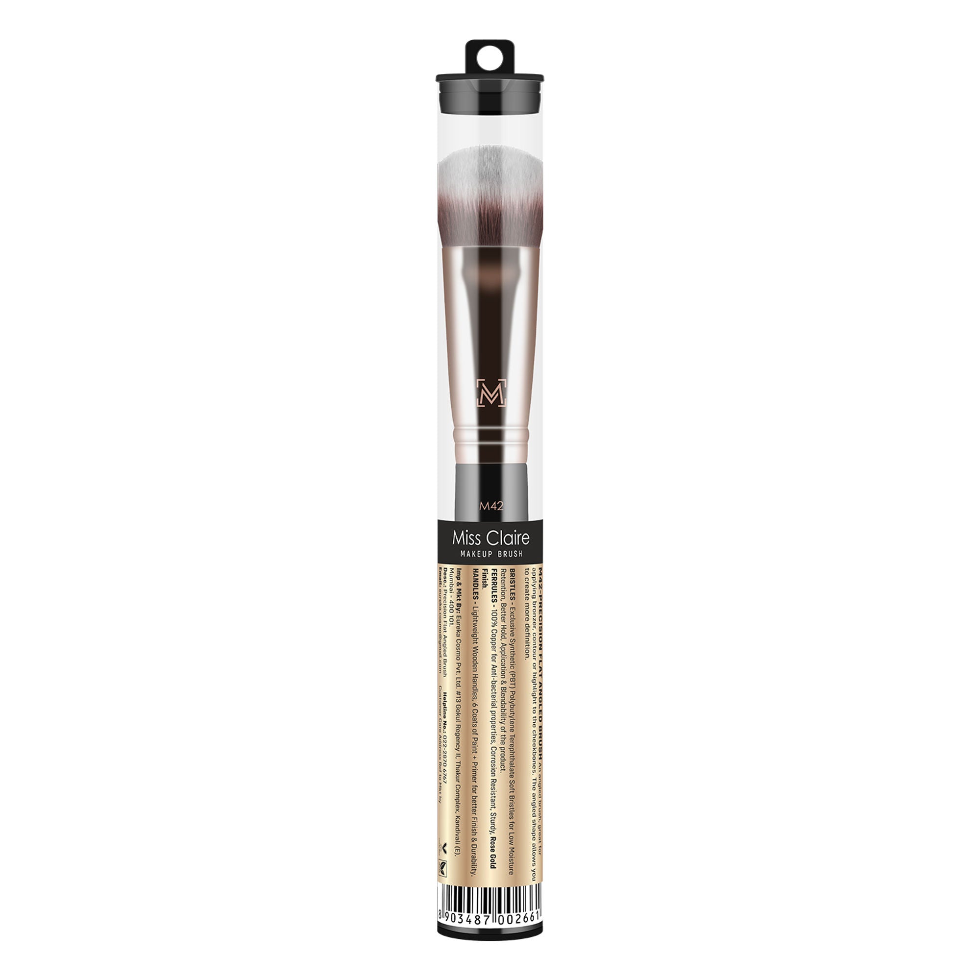 Miss Claire M42 - Precision Flat Angled Brush - Rose Gold