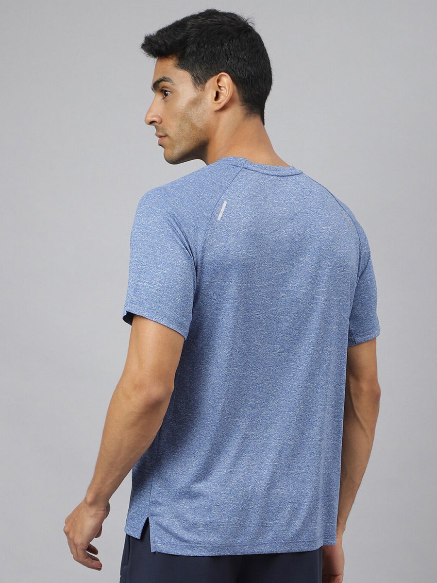 Alcis Men Heather Anti-Static Slim-Fit Round Neck Distance Running T-Shirt