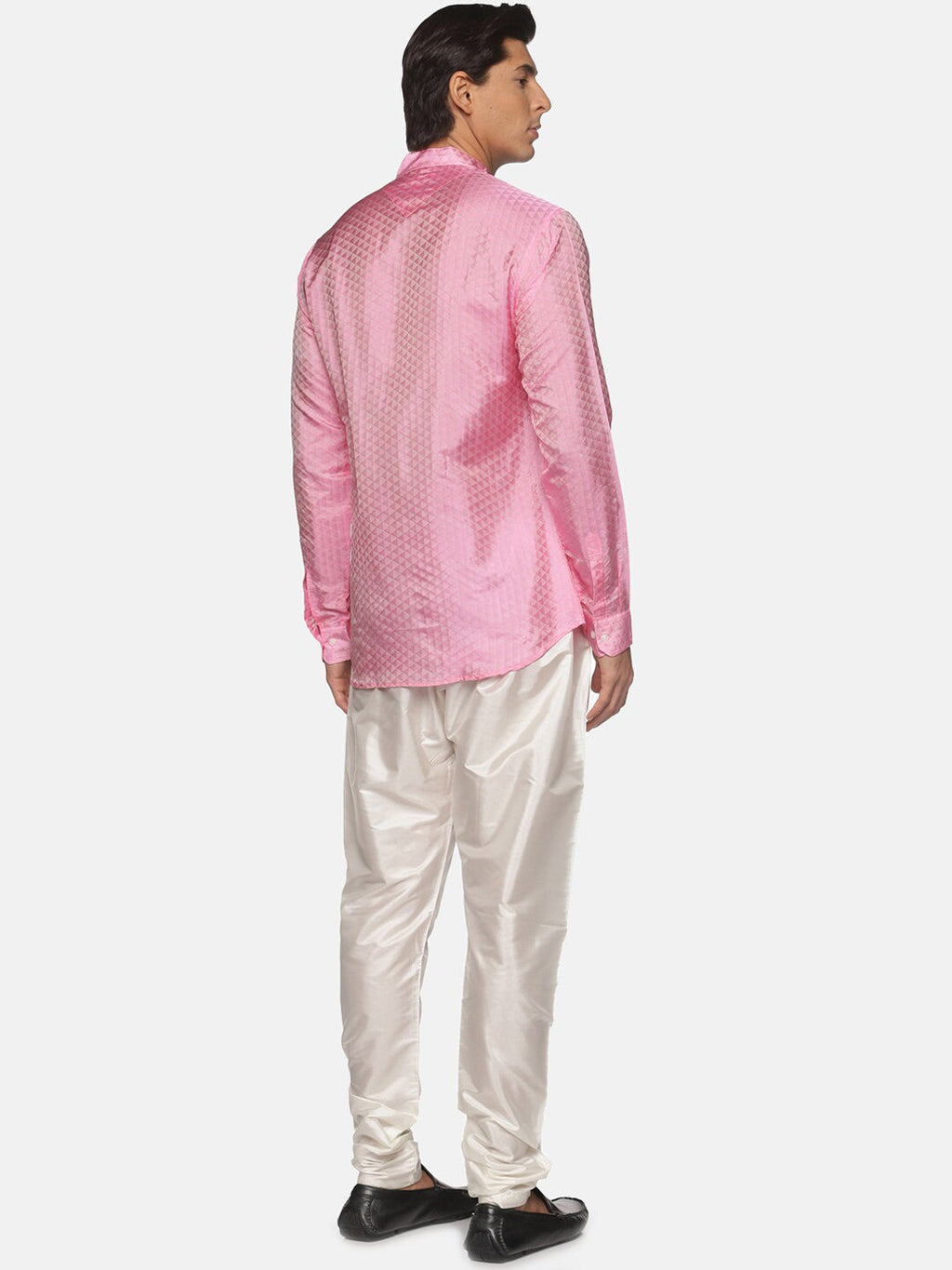 Sethukrishna Men Pink Angrakha Kurta with Pyjamas