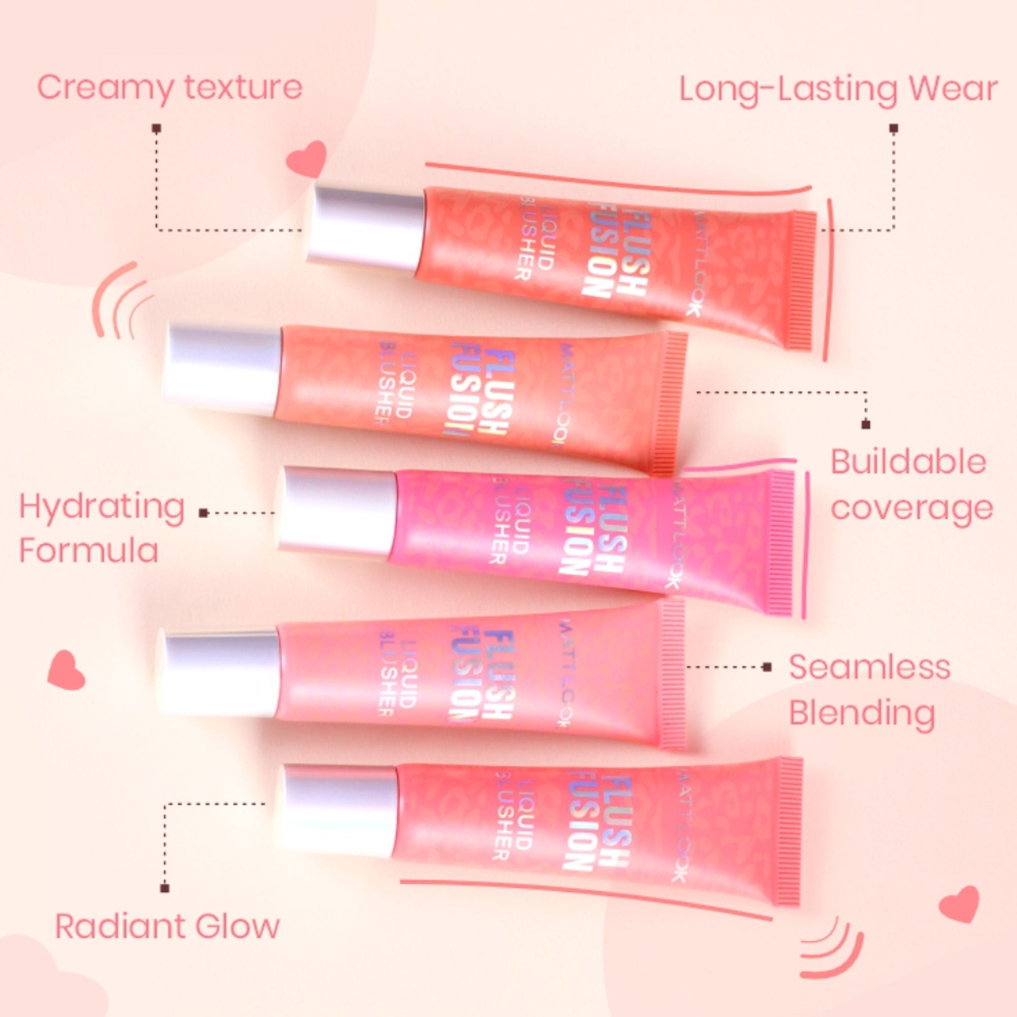 Matt Look Flush Fusion Liquid Blusher - Marshmellow Pink-01