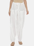 Souchii White Solid Loose-Fit Patiala