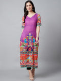 Aks Ethnic Motifs Printed V-Neck Kurta