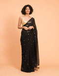 Suta Black Embellished Sequinned Pure Cotton Saree