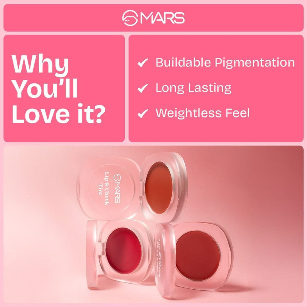 MARS Cosmetics Lip & Cheek Tint for Bold Pop Color - 01-Dusty Rose