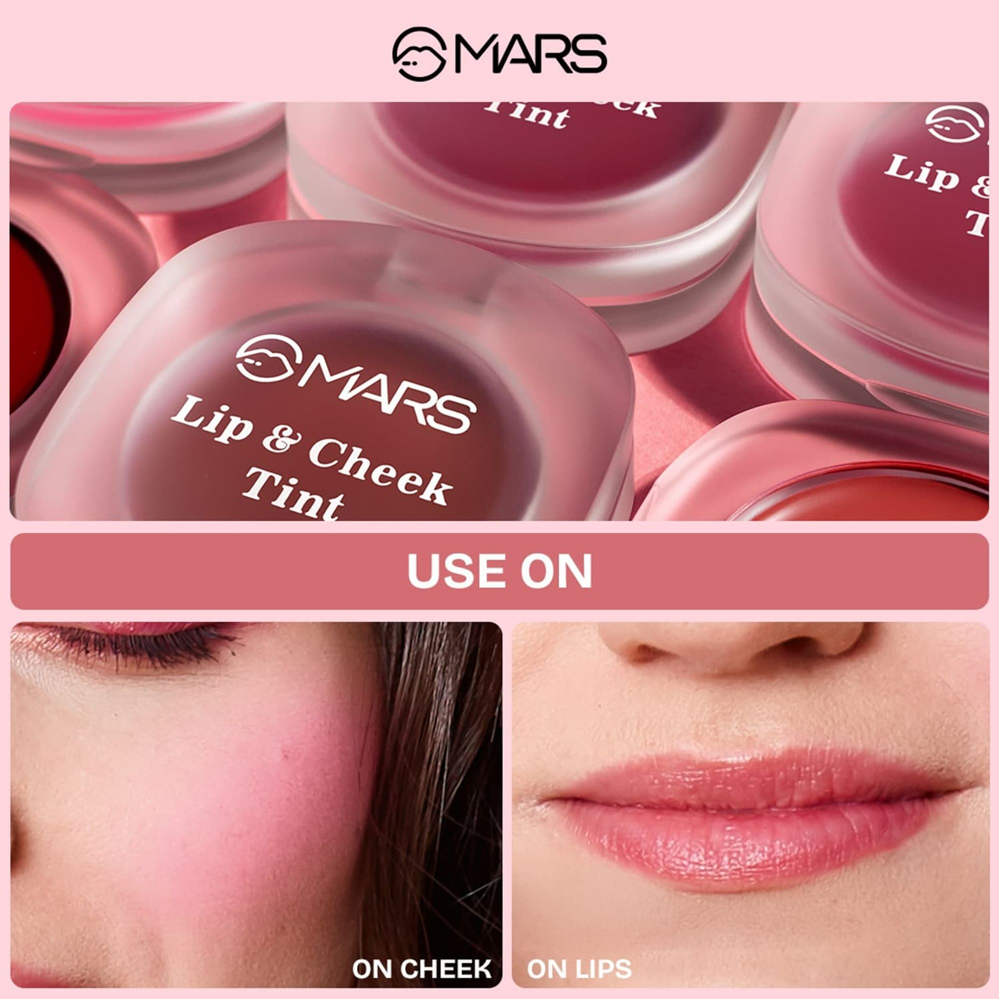 MARS Cosmetics Lip & Cheek Tint for Bold Pop Color - 01-Dusty Rose