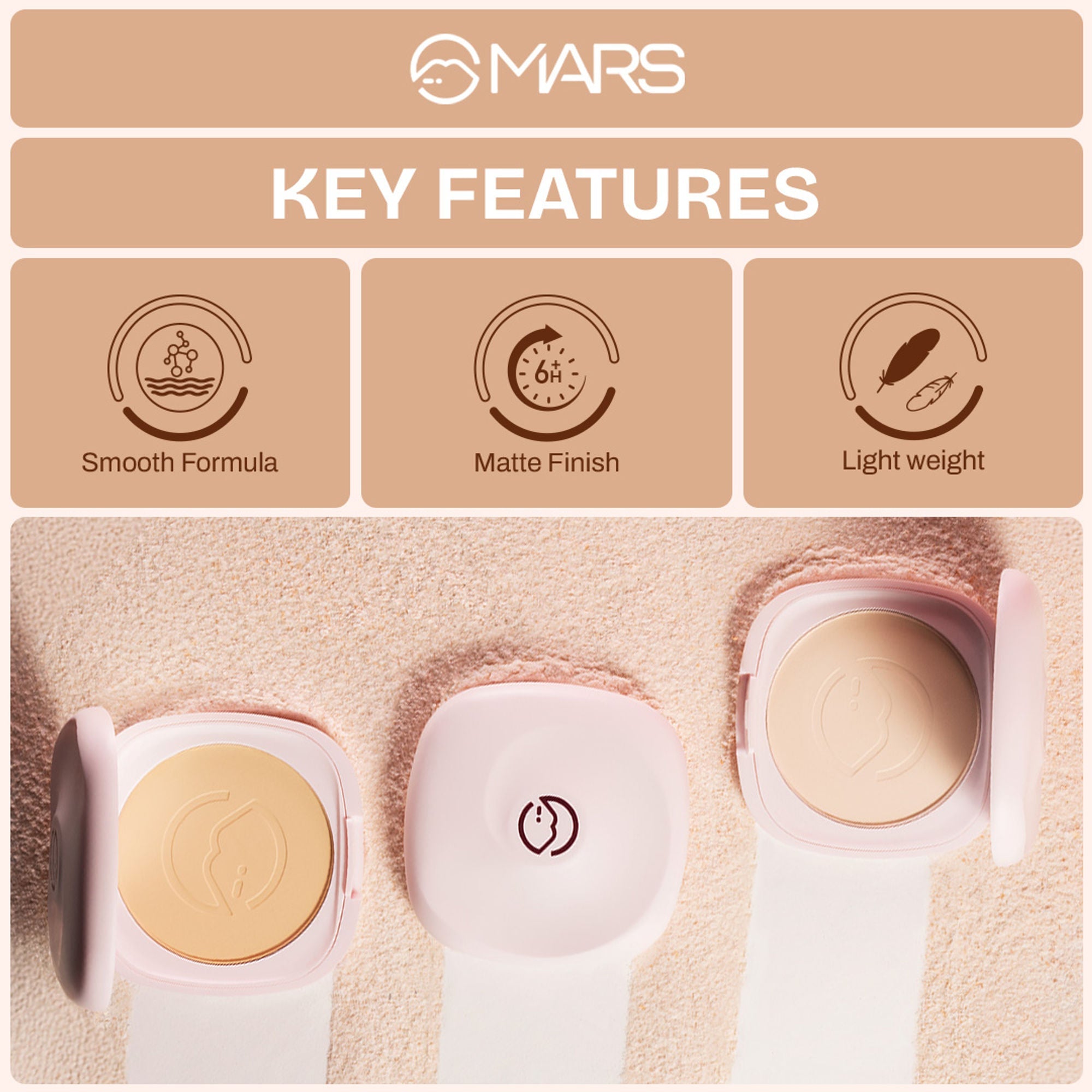 MARS Cosmetics Zero Oil Compact Powder - 07-Mocha