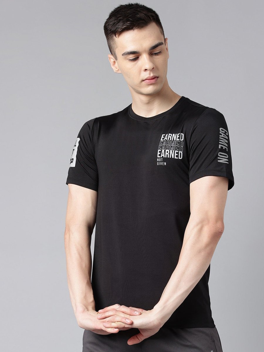 Alcis Typography Printed Dry Tech Slim Fit T-Shirt