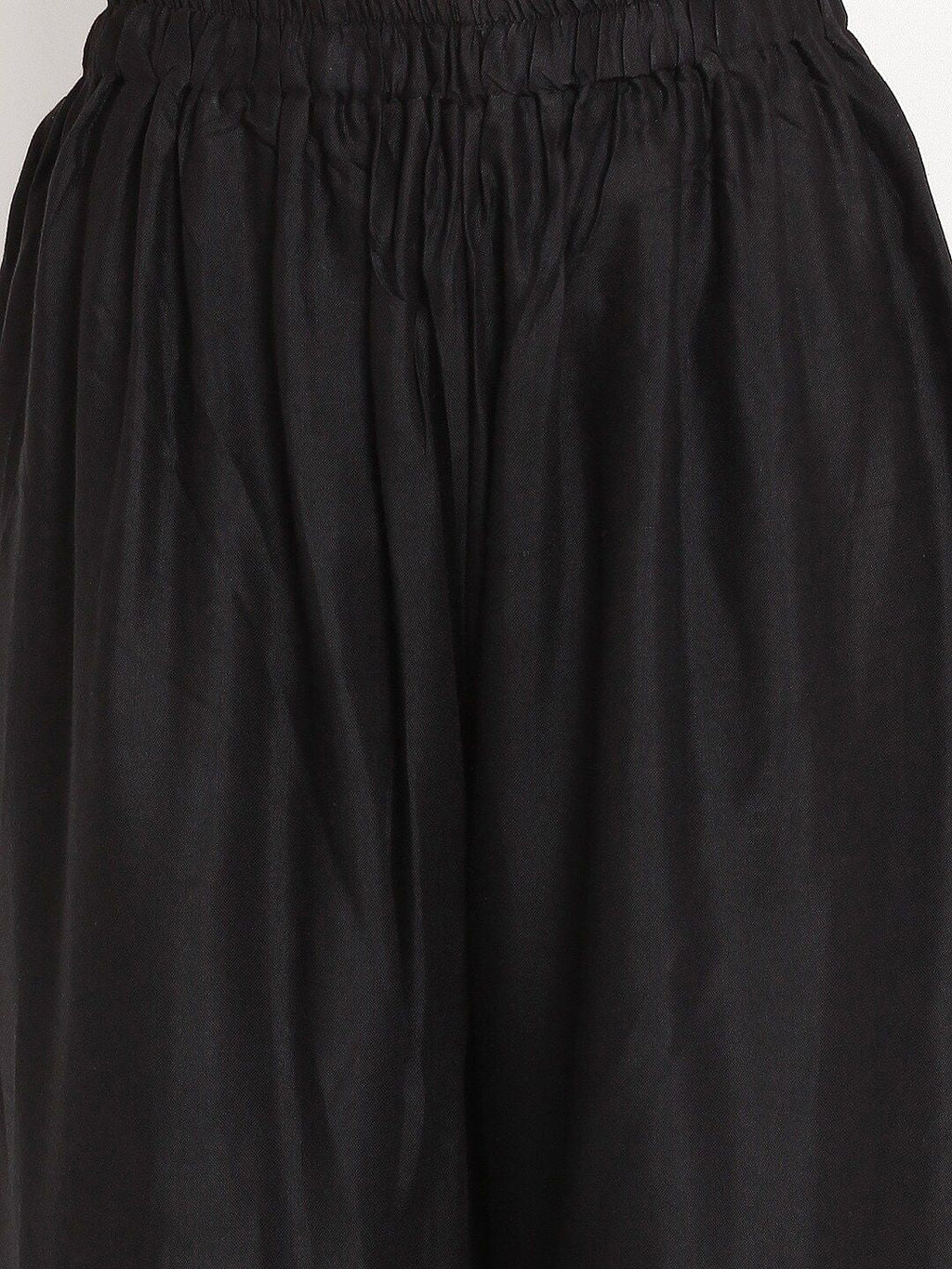 TAG 7 Women Black & Beige Set of 2 Flared Ethnic Palazzos