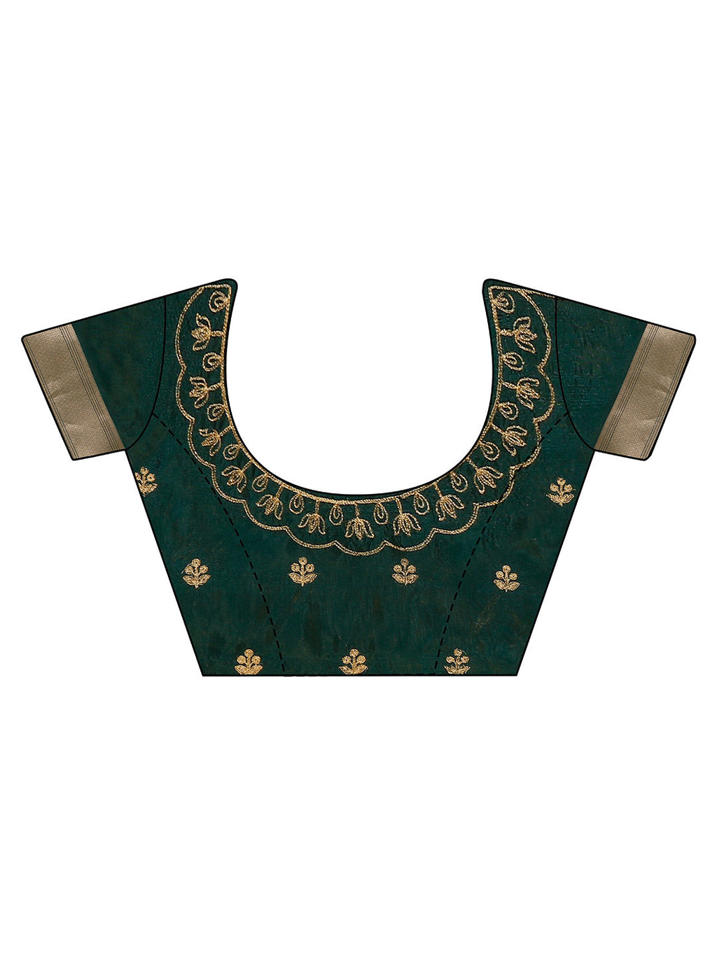 Tikhi Imli Olive Floral Embroidered Zari Organza Saree