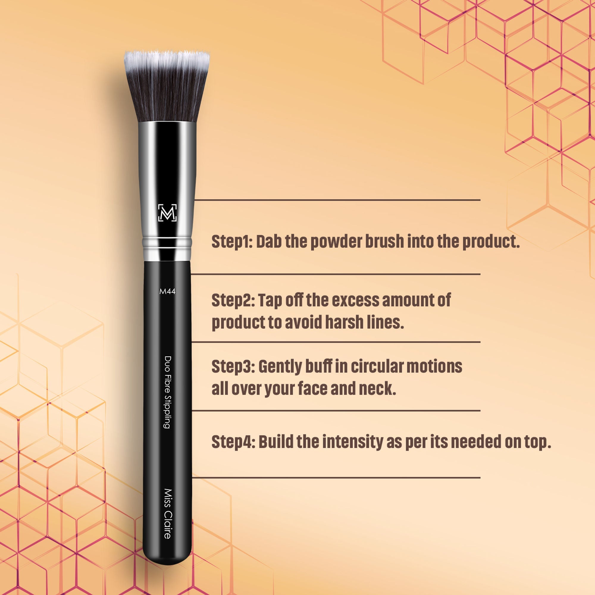 Miss Claire M44 - Duo Fibre Stippling Brush - Chrome